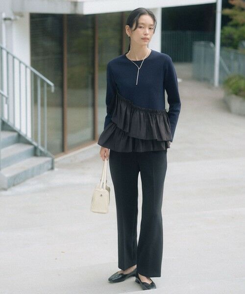 green label relaxing / グリーンレーベル リラクシング スラックス・ドレスパンツ | ［size SHORT/TALLあり］Daily Chic セミフレア パンツ | 詳細2