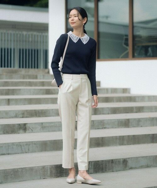 green label relaxing / グリーンレーベル リラクシング スラックス・ドレスパンツ | ［size SHORT/TALLあり］パウドレ テーパード パンツ ナチュラル | 詳細1