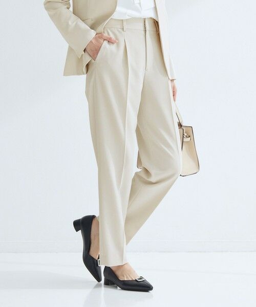green label relaxing / グリーンレーベル リラクシング スラックス・ドレスパンツ | ［size SHORT/TALLあり］パウドレ テーパード パンツ ナチュラル | 詳細4