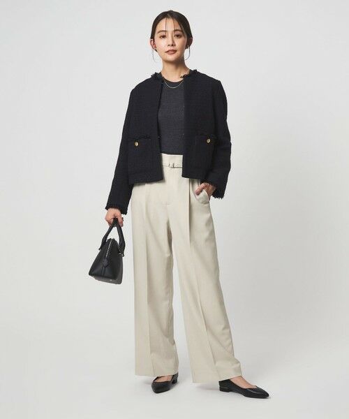 green label relaxing / グリーンレーベル リラクシング スラックス・ドレスパンツ | ［size SHORT/TALLあり］パウドレ ワイド パンツ ナチュラル | 詳細14