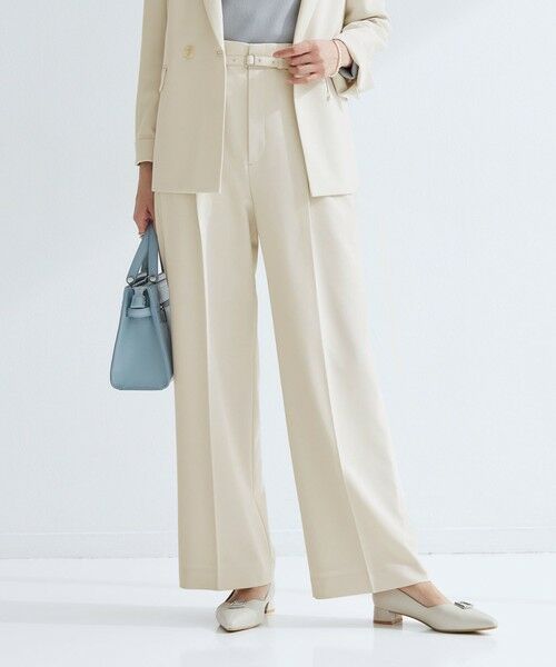 green label relaxing / グリーンレーベル リラクシング スラックス・ドレスパンツ | ［size SHORT/TALLあり］パウドレ ワイド パンツ ナチュラル | 詳細2