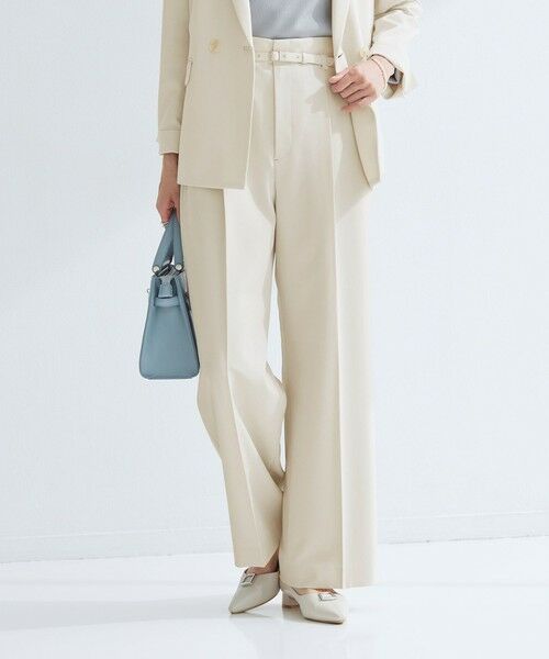 green label relaxing / グリーンレーベル リラクシング スラックス・ドレスパンツ | ［size SHORT/TALLあり］パウドレ ワイド パンツ ナチュラル | 詳細3