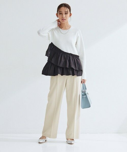 green label relaxing / グリーンレーベル リラクシング スラックス・ドレスパンツ | ［size SHORT/TALLあり］パウドレ ワイド パンツ ナチュラル | 詳細8