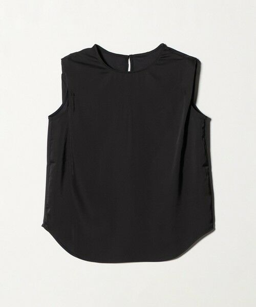 green label relaxing / グリーンレーベル リラクシング カットソー | サテン ドッキング ラウンドヘム タンクトップ カットソー（NAVY）