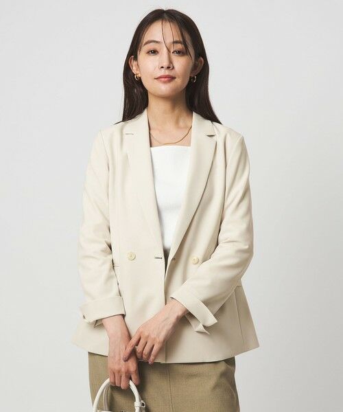 green label relaxing / グリーンレーベル リラクシング テーラードジャケット | ［size SHORTあり］パウドレ ダブル ジャケット ウォッシャブル ストレッチ | 詳細15