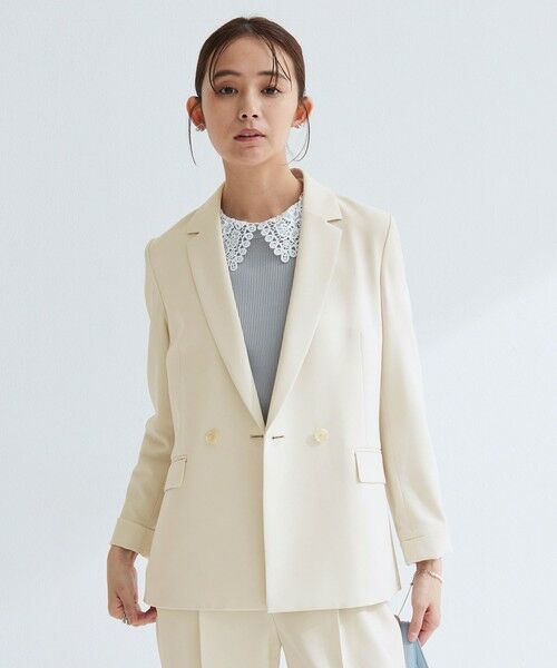 green label relaxing / グリーンレーベル リラクシング テーラードジャケット | ［size SHORTあり］パウドレ ダブル ジャケット ウォッシャブル ストレッチ | 詳細10