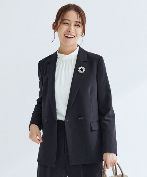 green label relaxing / グリーンレーベル リラクシング テーラードジャケット | ［size SHORTあり］パウドレ ダブル ジャケット ウォッシャブル ストレッチ | 詳細18