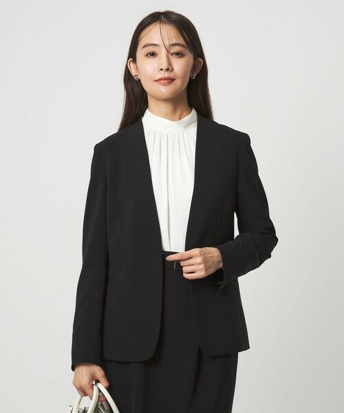 green label relaxing / グリーンレーベル リラクシング ノーカラージャケット | ［size SHORTあり］パウドレ ノーラペル ジャケット ウォッシャブル ストレッチ | 詳細1