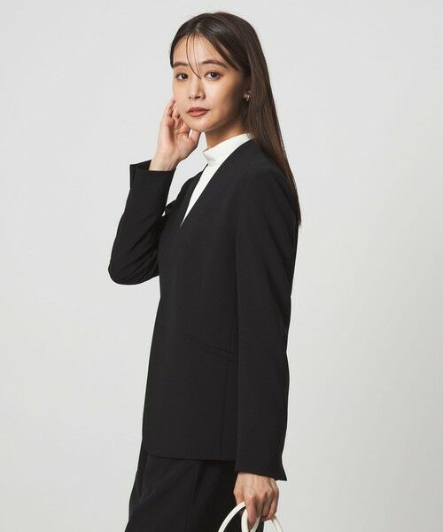 green label relaxing / グリーンレーベル リラクシング ノーカラージャケット | ［size SHORTあり］パウドレ ノーラペル ジャケット ウォッシャブル ストレッチ | 詳細2