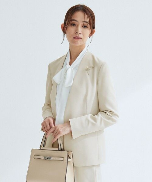 green label relaxing / グリーンレーベル リラクシング ノーカラージャケット | ［size SHORTあり］パウドレ ノーラペル ジャケット ウォッシャブル ストレッチ | 詳細5