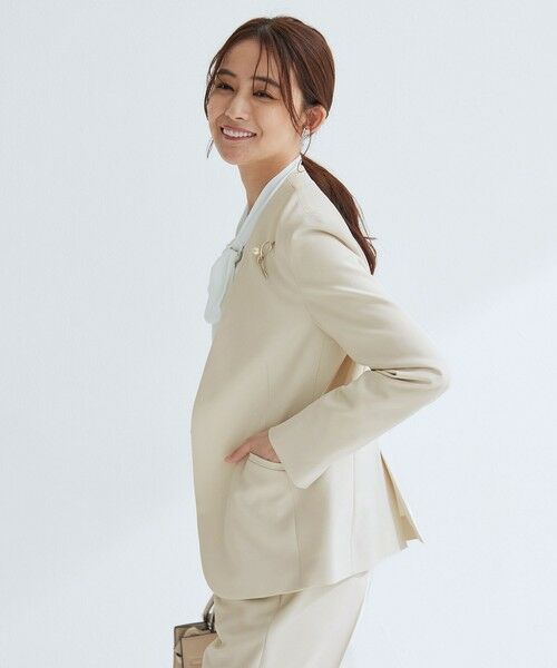 green label relaxing / グリーンレーベル リラクシング ノーカラージャケット | ［size SHORTあり］パウドレ ノーラペル ジャケット ウォッシャブル ストレッチ | 詳細6