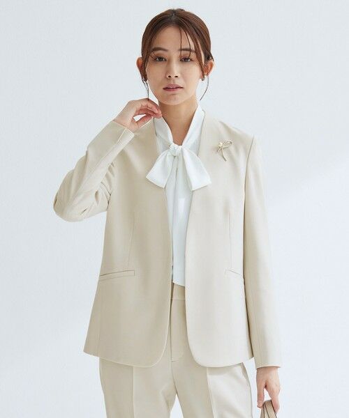 green label relaxing / グリーンレーベル リラクシング ノーカラージャケット | ［size SHORTあり］パウドレ ノーラペル ジャケット ウォッシャブル ストレッチ | 詳細6