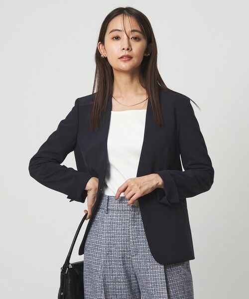 green label relaxing / グリーンレーベル リラクシング ノーカラージャケット | ［size SHORTあり］パウドレ ノーラペル ジャケット ウォッシャブル ストレッチ | 詳細19