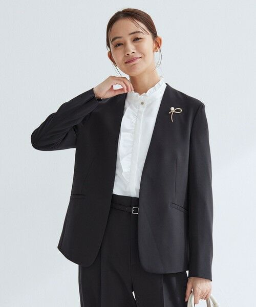 green label relaxing / グリーンレーベル リラクシング ノーカラージャケット | ［size SHORTあり］パウドレ ノーラペル ジャケット ウォッシャブル ストレッチ | 詳細13