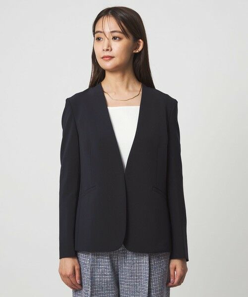 green label relaxing / グリーンレーベル リラクシング ノーカラージャケット | ［size SHORTあり］パウドレ ノーラペル ジャケット ウォッシャブル ストレッチ | 詳細24