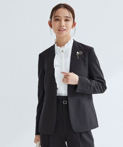 green label relaxing / グリーンレーベル リラクシング ノーカラージャケット | ［size SHORTあり］パウドレ ノーラペル ジャケット ウォッシャブル ストレッチ | 詳細17