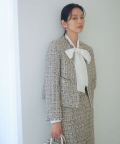 green label relaxing / グリーンレーベル リラクシング ノーカラージャケット | ツイードライク ノーカラー ジャケット