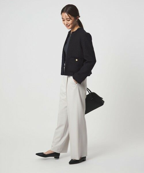 green label relaxing / グリーンレーベル リラクシング ノーカラージャケット | ツイードライク ノーカラー ジャケット | 詳細5