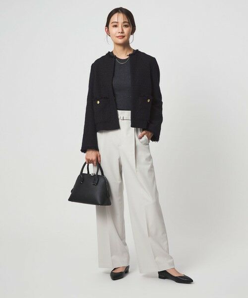 green label relaxing / グリーンレーベル リラクシング ノーカラージャケット | ツイードライク ノーカラー ジャケット | 詳細12