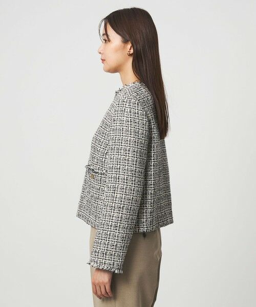 green label relaxing / グリーンレーベル リラクシング ノーカラージャケット | ツイードライク ノーカラー ジャケット | 詳細30