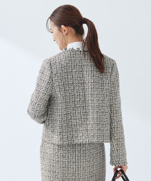green label relaxing / グリーンレーベル リラクシング ノーカラージャケット | ツイードライク ノーカラー ジャケット | 詳細19