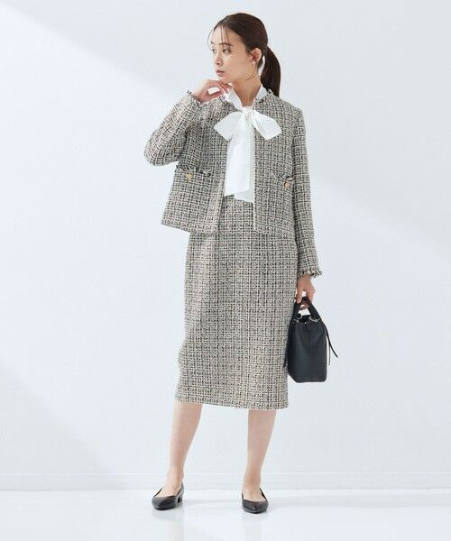 green label relaxing / グリーンレーベル リラクシング ノーカラージャケット | ツイードライク ノーカラー ジャケット | 詳細20