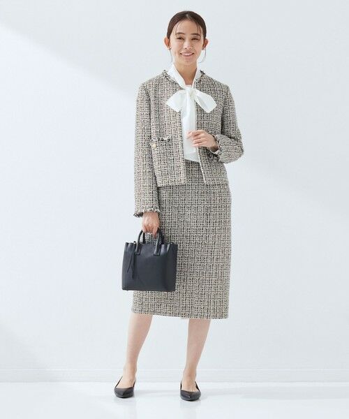 green label relaxing / グリーンレーベル リラクシング ノーカラージャケット | ツイードライク ノーカラー ジャケット | 詳細21