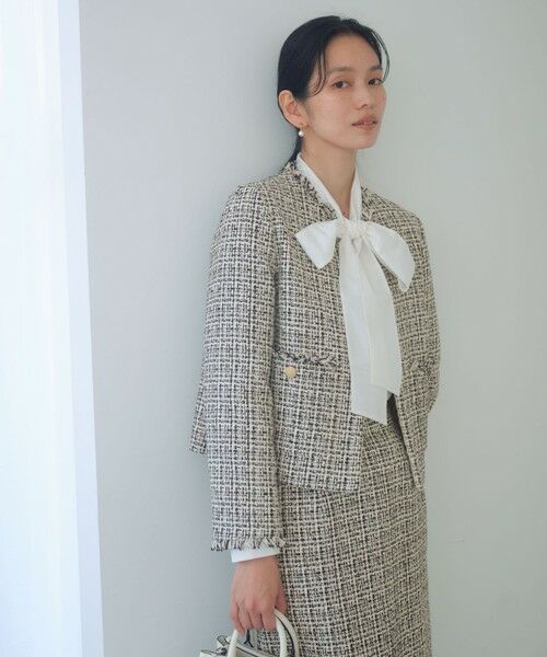 green label relaxing / グリーンレーベル リラクシング ノーカラージャケット | ツイードライク ノーカラー ジャケット（その他1）