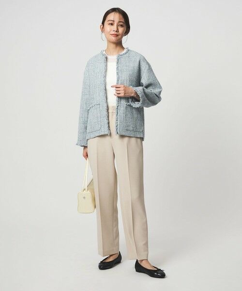 green label relaxing / グリーンレーベル リラクシング ノーカラージャケット | ［size SHORTあり］ミックス ツイードライク ポケット ノーカラー ジャケット | 詳細6