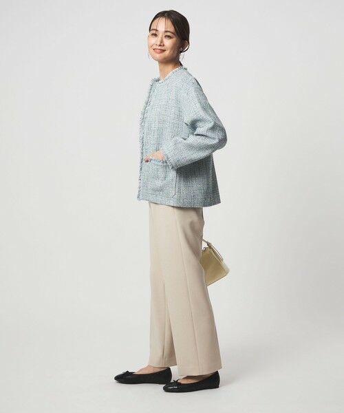 green label relaxing / グリーンレーベル リラクシング ノーカラージャケット | ［size SHORTあり］ミックス ツイードライク ポケット ノーカラー ジャケット | 詳細7