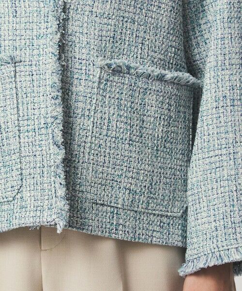 green label relaxing / グリーンレーベル リラクシング ノーカラージャケット | ［size SHORTあり］ミックス ツイードライク ポケット ノーカラー ジャケット | 詳細12