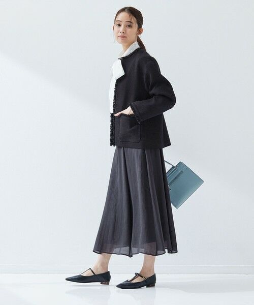 green label relaxing / グリーンレーベル リラクシング ノーカラージャケット | ［size SHORTあり］ミックス ツイードライク ポケット ノーカラー ジャケット | 詳細24