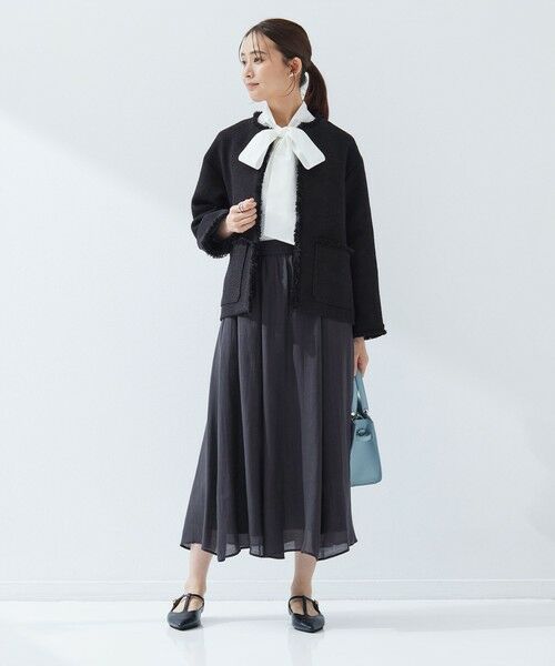 green label relaxing / グリーンレーベル リラクシング ノーカラージャケット | ［size SHORTあり］ミックス ツイードライク ポケット ノーカラー ジャケット | 詳細22