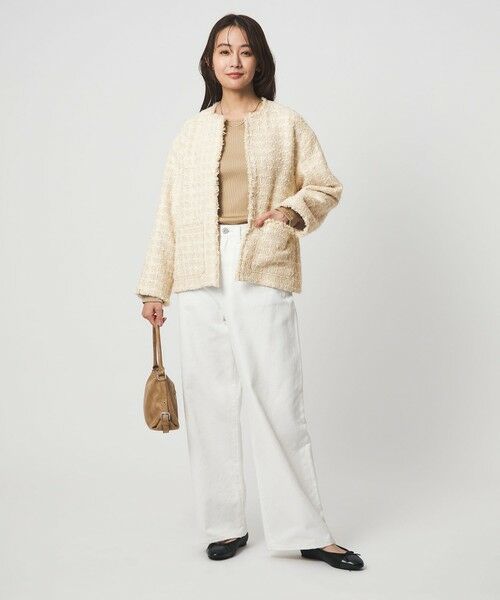 green label relaxing / グリーンレーベル リラクシング ノーカラージャケット | ファンシー ツイードライク ポケット ノーカラー ジャケット | 詳細11
