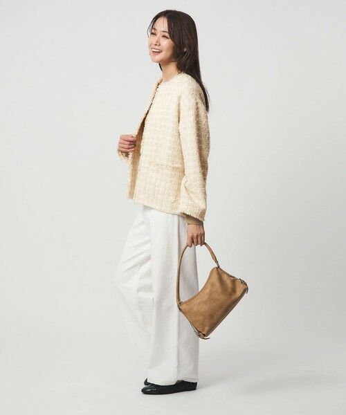 green label relaxing / グリーンレーベル リラクシング ノーカラージャケット | ファンシー ツイードライク ポケット ノーカラー ジャケット | 詳細12