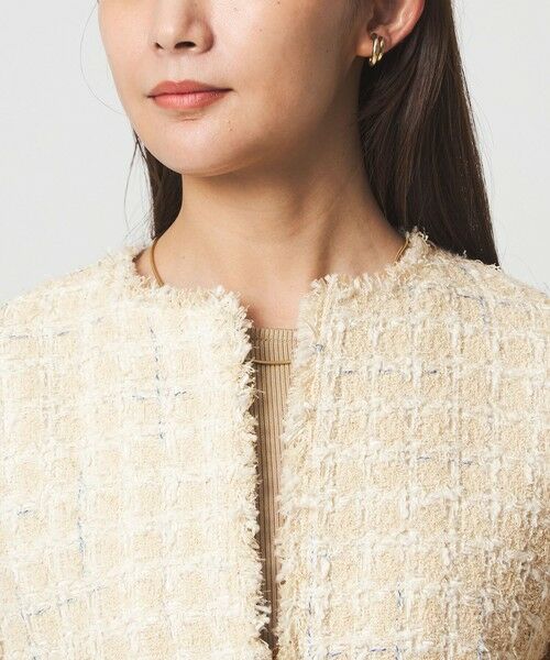 green label relaxing / グリーンレーベル リラクシング ノーカラージャケット | ファンシー ツイードライク ポケット ノーカラー ジャケット | 詳細16