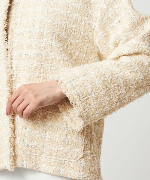 green label relaxing / グリーンレーベル リラクシング ノーカラージャケット | ファンシー ツイードライク ポケット ノーカラー ジャケット | 詳細17