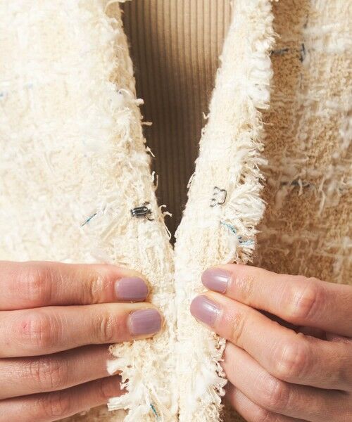 green label relaxing / グリーンレーベル リラクシング ノーカラージャケット | ファンシー ツイードライク ポケット ノーカラー ジャケット | 詳細19