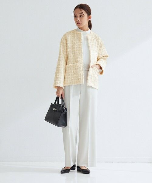 green label relaxing / グリーンレーベル リラクシング ノーカラージャケット | ファンシー ツイードライク ポケット ノーカラー ジャケット | 詳細6