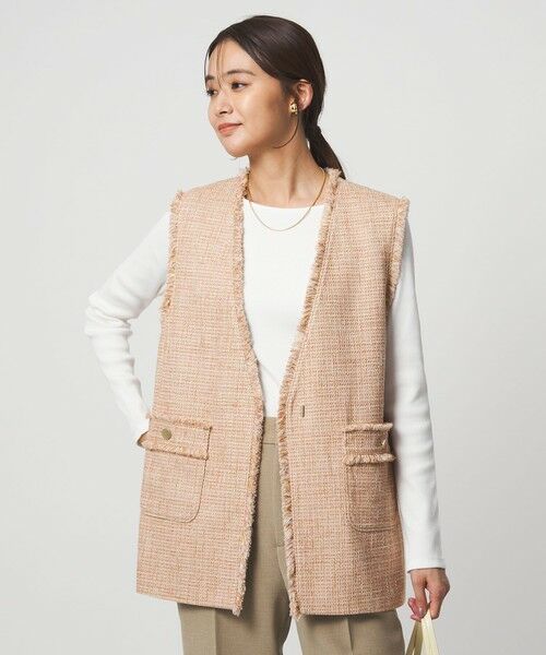 green label relaxing / グリーンレーベル リラクシング ベスト | ［size SHORTあり］ライト ツイードライク ジレ | 詳細1