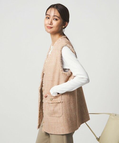 green label relaxing / グリーンレーベル リラクシング ベスト | ［size SHORTあり］ライト ツイードライク ジレ | 詳細2