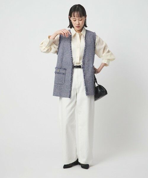 green label relaxing / グリーンレーベル リラクシング ベスト | ［size SHORTあり］ライト ツイードライク ジレ | 詳細15