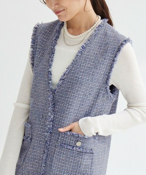 green label relaxing / グリーンレーベル リラクシング ベスト | ［size SHORTあり］ライト ツイードライク ジレ | 詳細16