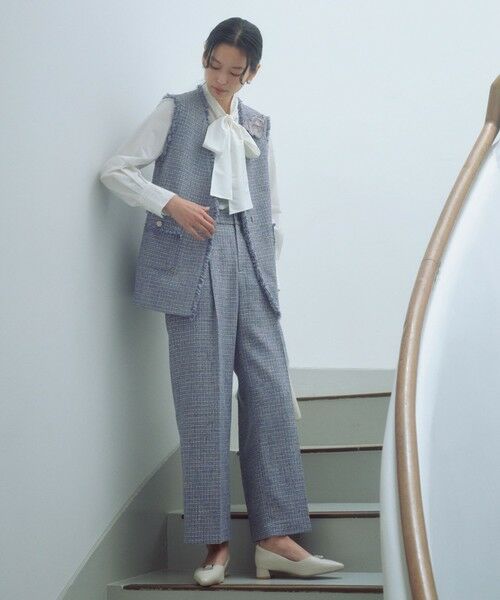 green label relaxing / グリーンレーベル リラクシング ベスト | ［size SHORTあり］ライト ツイードライク ジレ | 詳細8