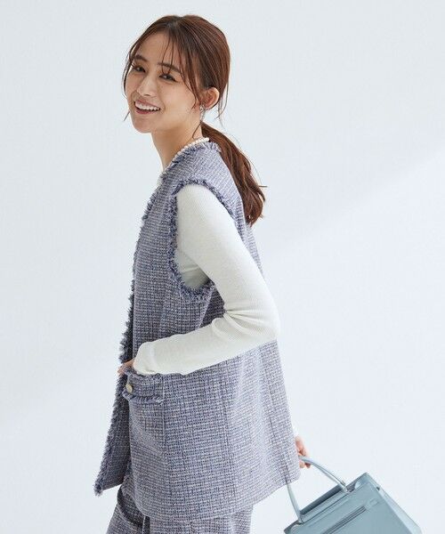 green label relaxing / グリーンレーベル リラクシング ベスト | ［size SHORTあり］ライト ツイードライク ジレ | 詳細18