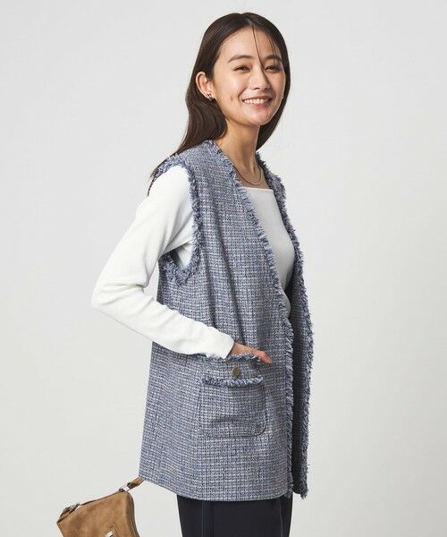 green label relaxing / グリーンレーベル リラクシング ベスト | ［size SHORTあり］ライト ツイードライク ジレ | 詳細19