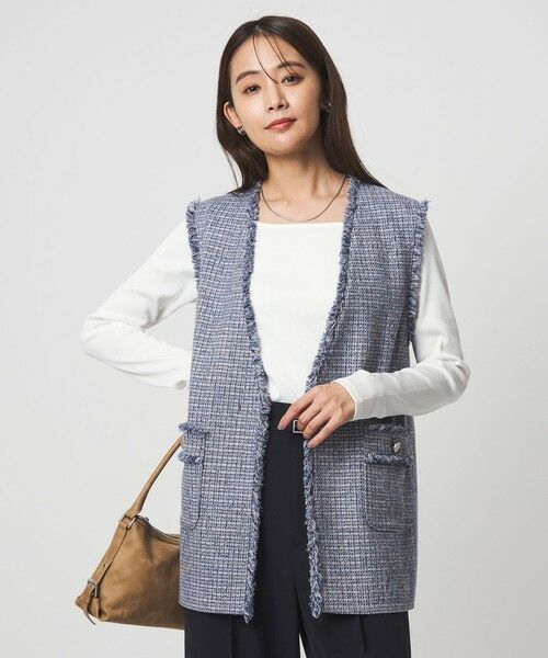 green label relaxing / グリーンレーベル リラクシング ベスト | ［size SHORTあり］ライト ツイードライク ジレ | 詳細20