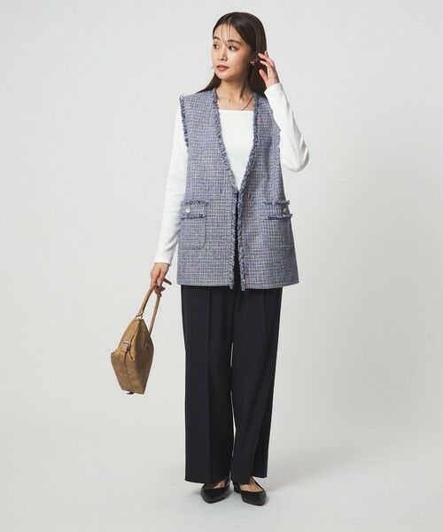 green label relaxing / グリーンレーベル リラクシング ベスト | ［size SHORTあり］ライト ツイードライク ジレ | 詳細22