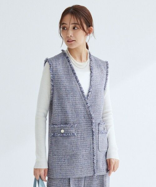 green label relaxing / グリーンレーベル リラクシング ベスト | ［size SHORTあり］ライト ツイードライク ジレ | 詳細14