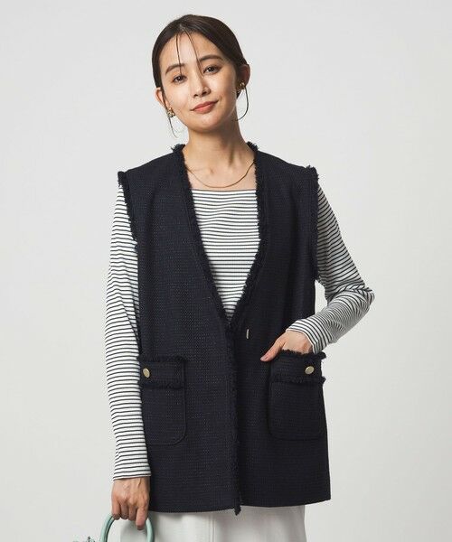 green label relaxing / グリーンレーベル リラクシング ベスト | ［size SHORTあり］ライト ツイードライク ジレ | 詳細23